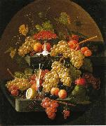 Severin Roesen Fruit and Wine Glass painting
